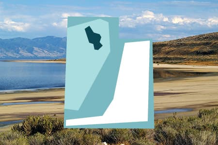 Great Salt Lake Integrated Plan logo with a landscape photo of Great Salt Lake in the background